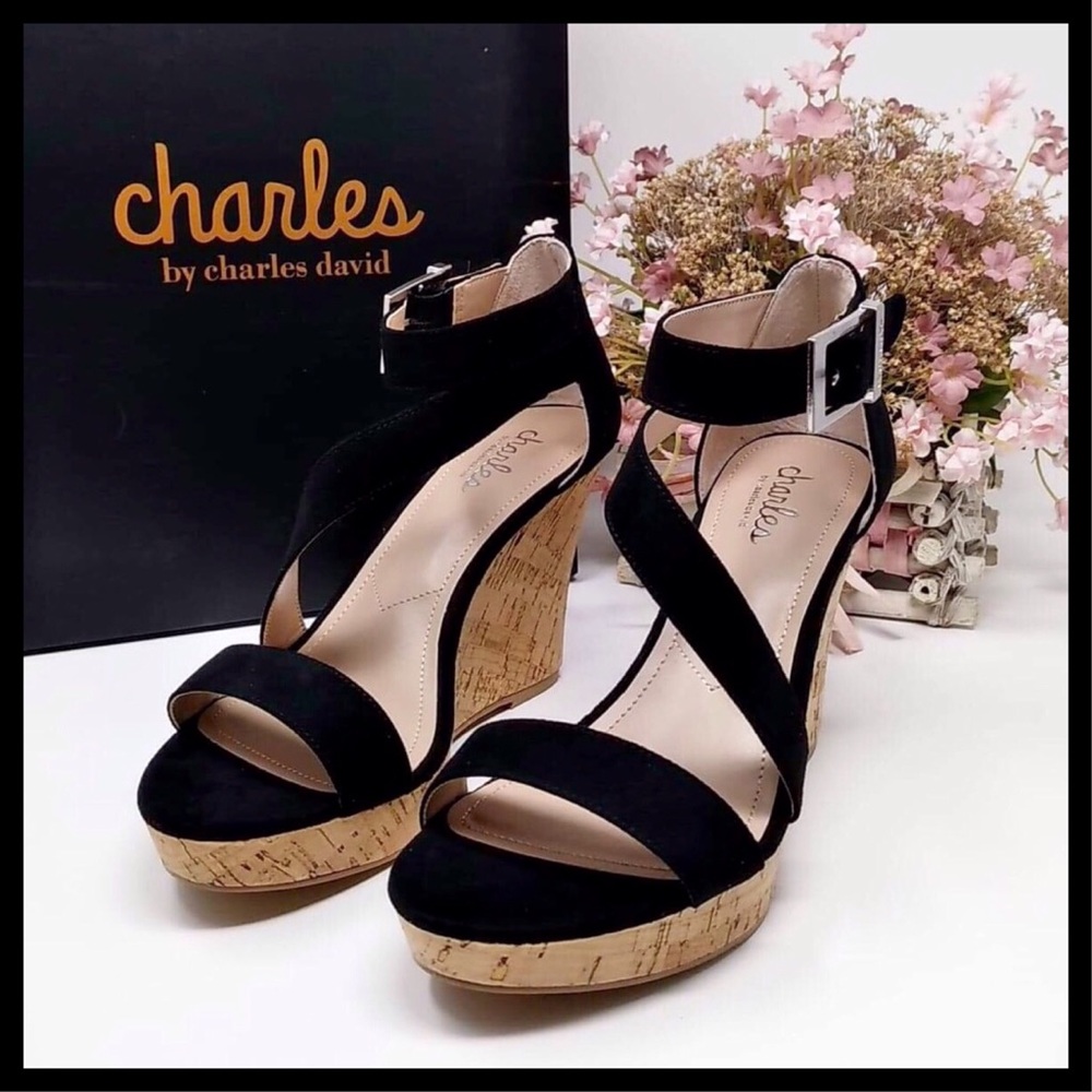 ❤️Size 9.5 Charles David Leanna Cork Wedge Sandal - Picture 3 of 8
